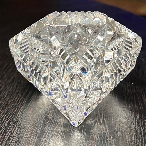 Vintage Waterford Crystal Lismore Diamond Paperweight Desk Clock - Picture 4 of 9
